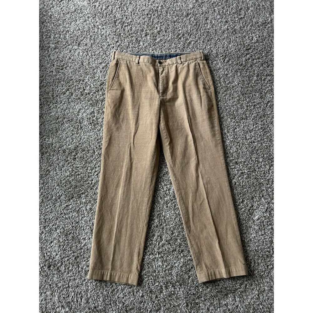 Brooks Brothers Corduroy Pants Mens 38x32 Tan Clark Straigt Fit Chino Khaki